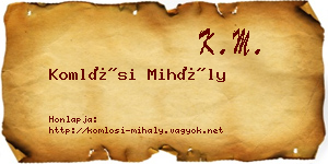 Komlósi Mihály névjegykártya