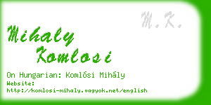 mihaly komlosi business card