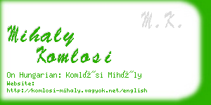 mihaly komlosi business card